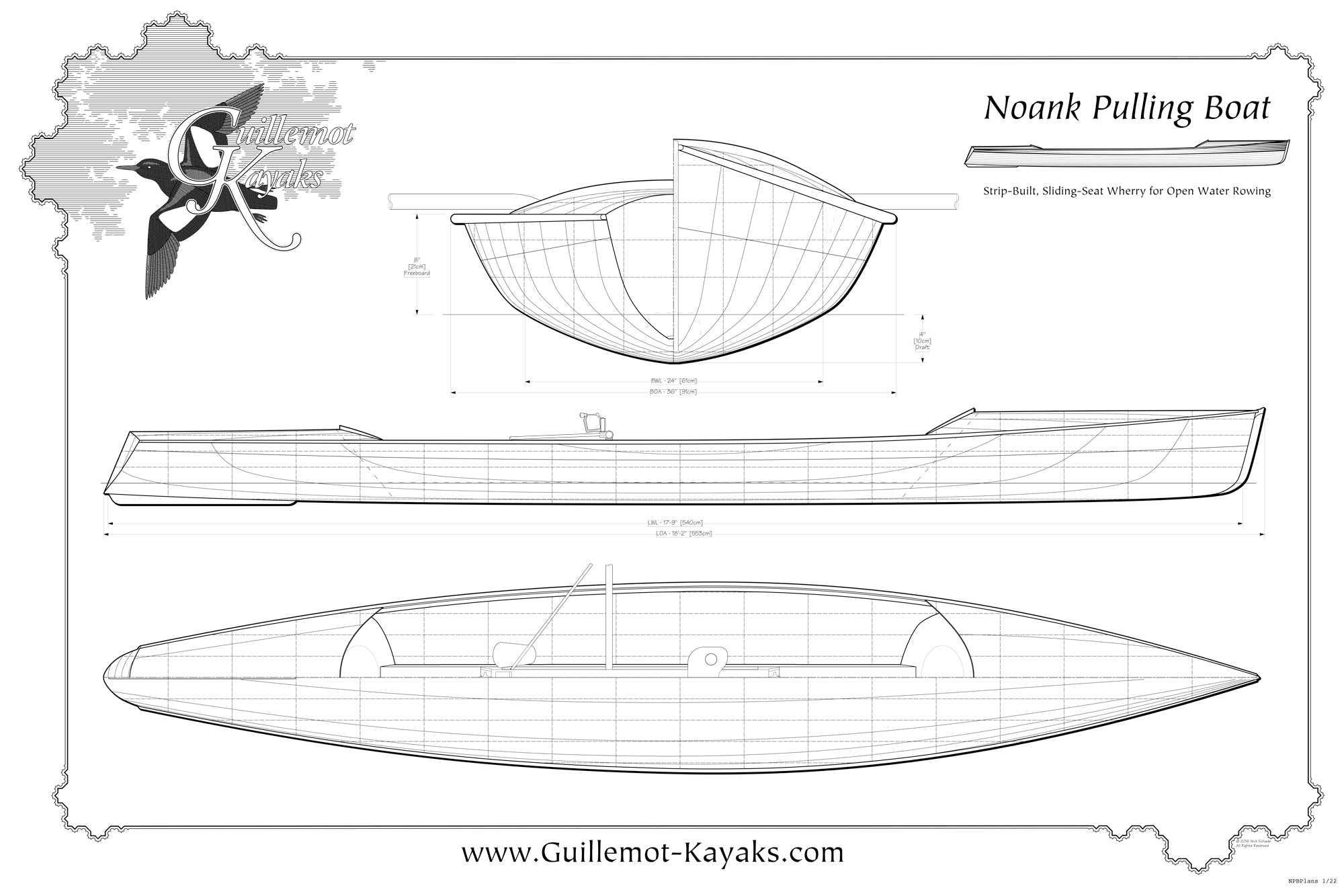 Noank Pulling Boat plans drawing