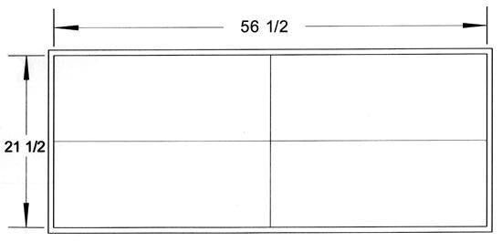 If you are building a Passagemaker Dinghy indoors, make sure you have a window of this much room to get it outside when the hull is complete (measurements in inches).