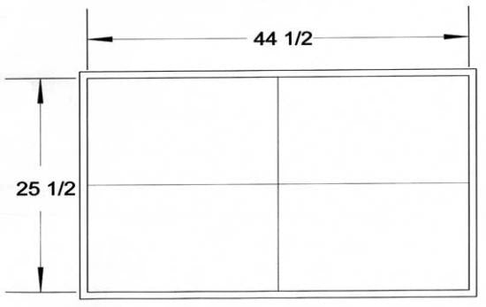 If you are building a Peace Canoe indoors, make sure you have a window of this much room to get it outside when the hull is complete (measurements in inches).