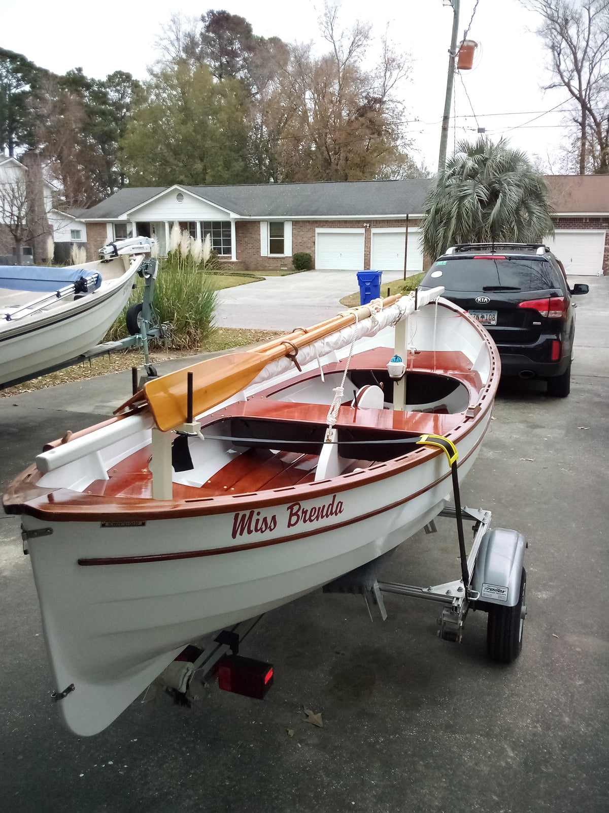 Lighthouse Tender Peapod, "Miss Brenda" built by Brian C, seen here during a Charleston Harbor launch.