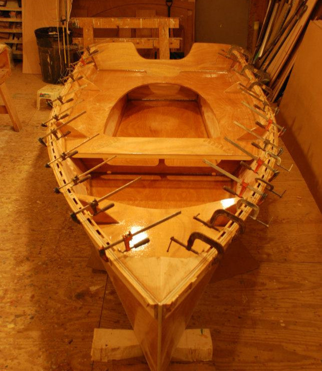 Clamping the Inwale on to a Peeler Skiff