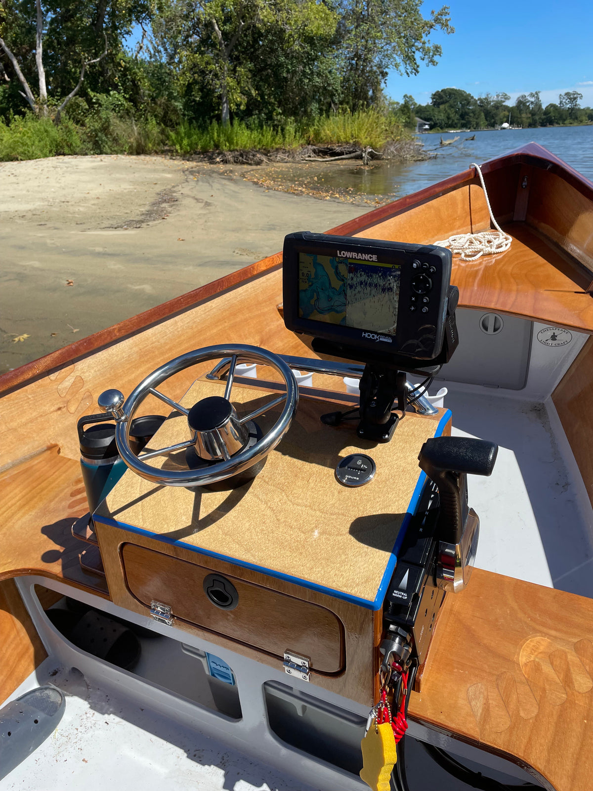 Peeler Skiff, "The Woozer" with a modified low profile center console, built by Brent A.