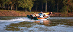 Peeler Skiff with a tiller rudder, cruising the Wye River, MD. Thumbnail