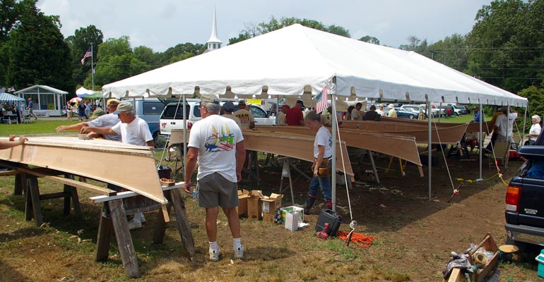 Peace Canoes Under Construction.