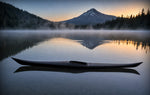 Petrel Strip-Planked Kayak built by Bill H, seen here pre-dawn at Trillium Lake, Mt. Hood, OR Thumbnail