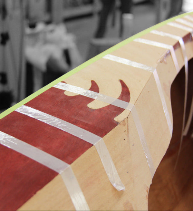 Mark N. used a variety of wood types in his Petrel Play SG kayak to show off the puzzle joint.