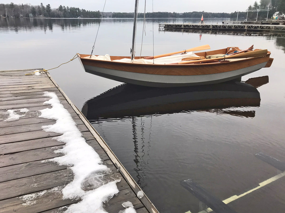 Passagemaker Dinghy built by Stephen S, seen at the dock.