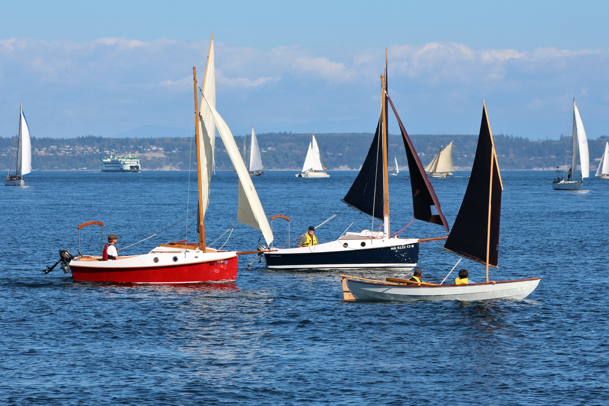 PocketShips and Skerry during sailout of the 2016 Wooden Boat Festival in Port Townsend, WA.