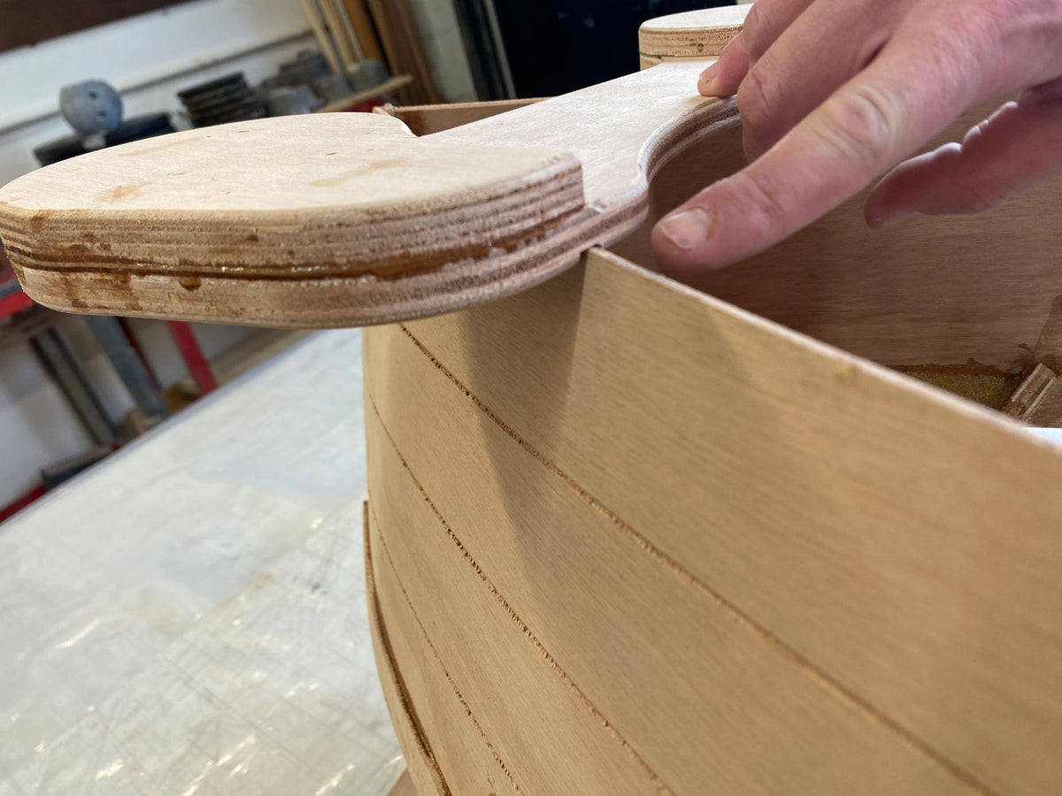 Caster mount installation.