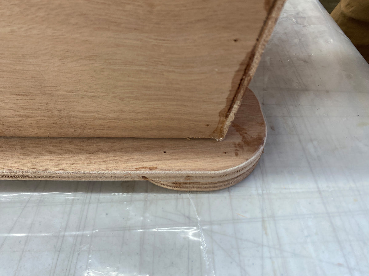 Bonding the caster mounts to the hull.