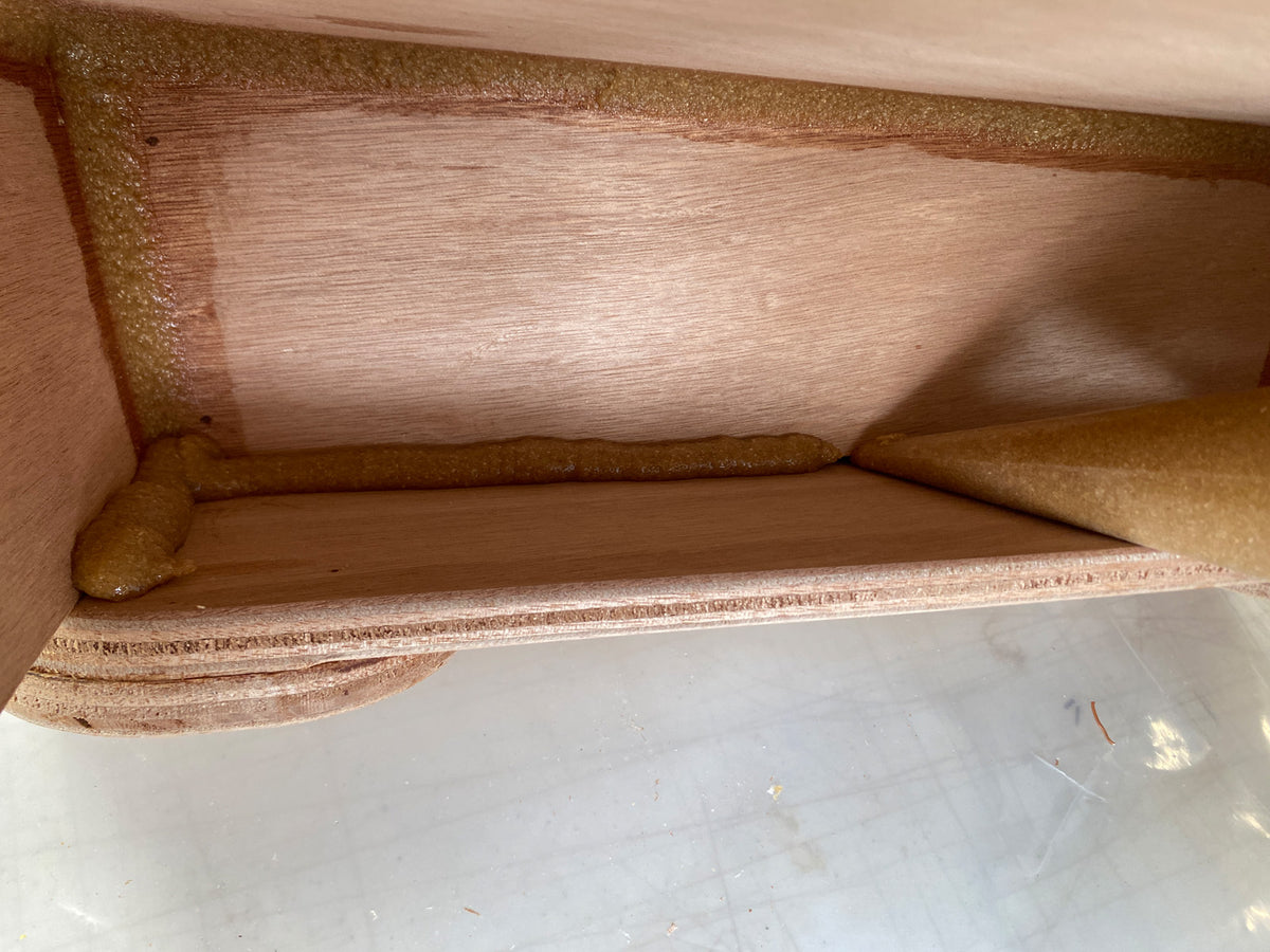 Filleting the caster mounts to the hull.
