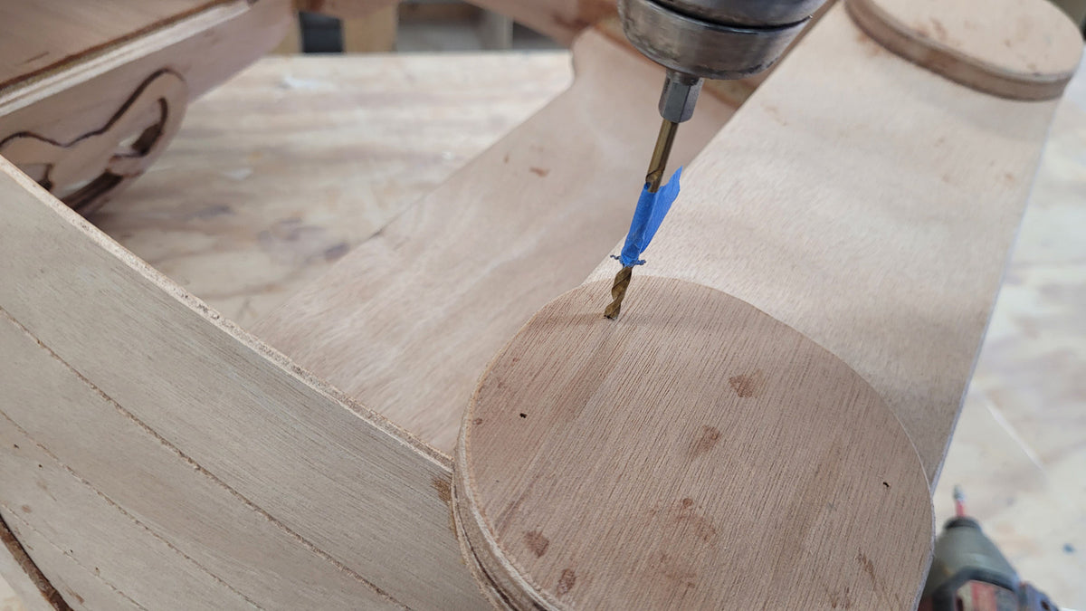 Installing the casters.