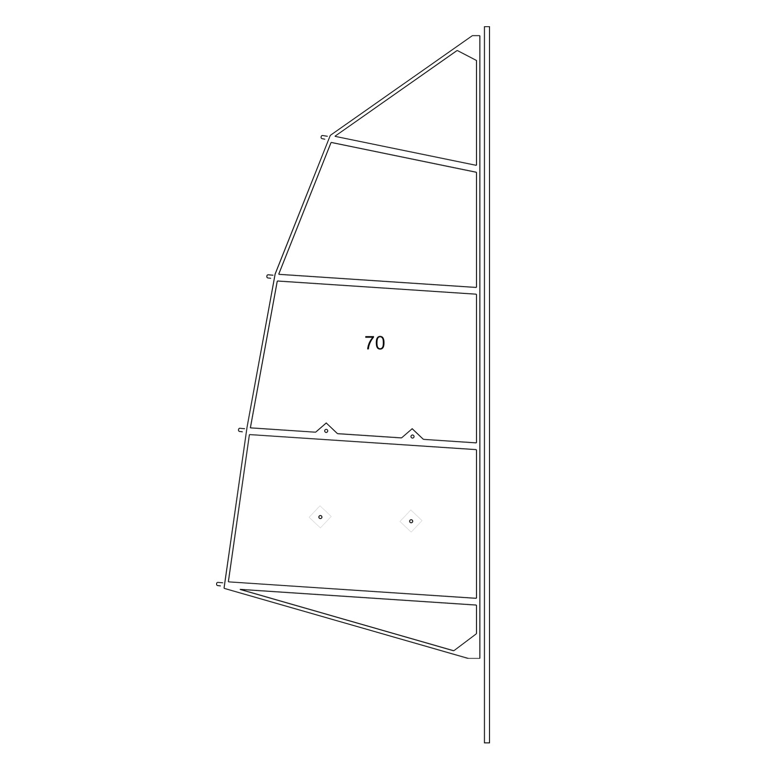 CLC SailRig 70 sqft sail pattern