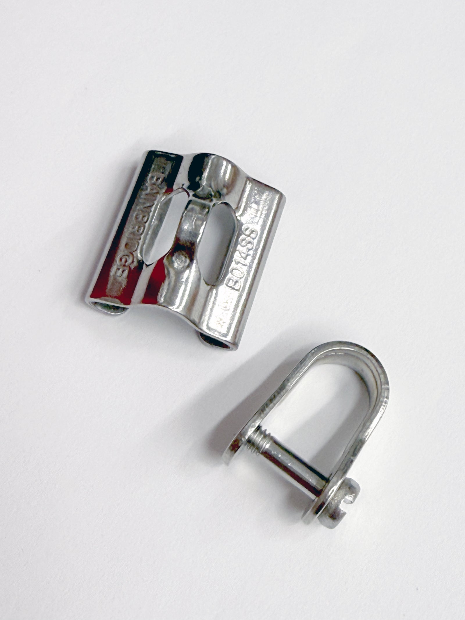 sail track slide and shackle dissembled 