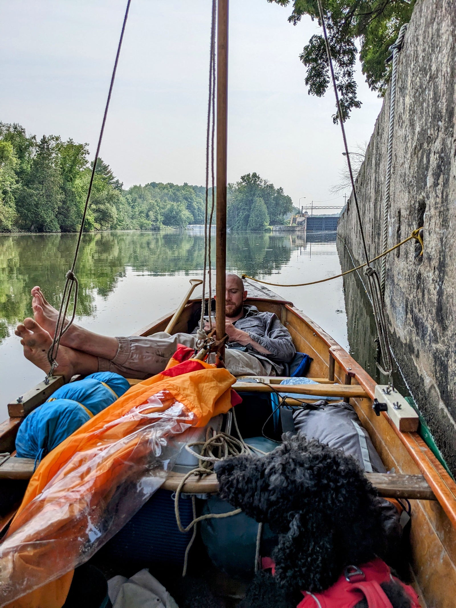 Sassafras 16 built by Luke B. seen on an overnight trip, Champlain Canal near Comstock, NY 