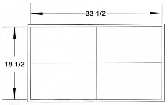If you are building the Sassafras 16 indoors, make sure you have a window of this much room to get it outside when the hull is complete (measurements in inches).