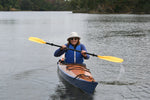 Carrie K paddling on Goose Creek in the Shearwater 14 Kayak that she built Thumbnail