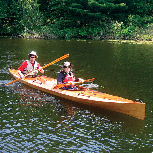 Shearwater Double kayak being paddled by Eric Schade and his wife.