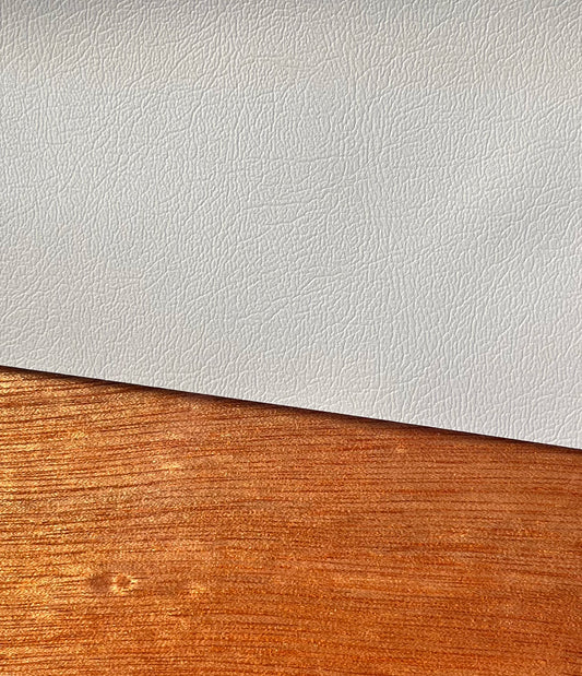 Silver vinyl material swatch for Rhode Runner seat cushions