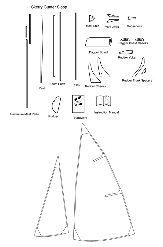 Skerry Sailing Component Kit - Gunter Sloop Rig