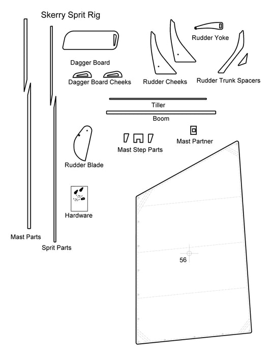 Skerry Sailing Component Kit - Sprit Rig
