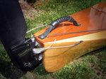 Smart Track Toe Pilot Rudder System being installed on a Wood Duck kayak using the Transom Mount rudder bracket. Thumbnail