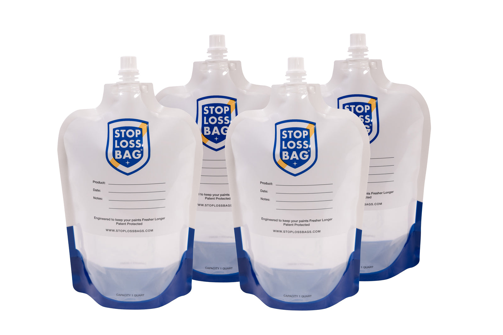 StopLossBag's STANDARD (1 Liter Bag) 4-Pack Option.