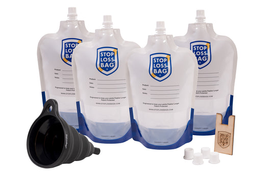StopLossBag's STANDARD (1 Liter Bag) Kit Option.