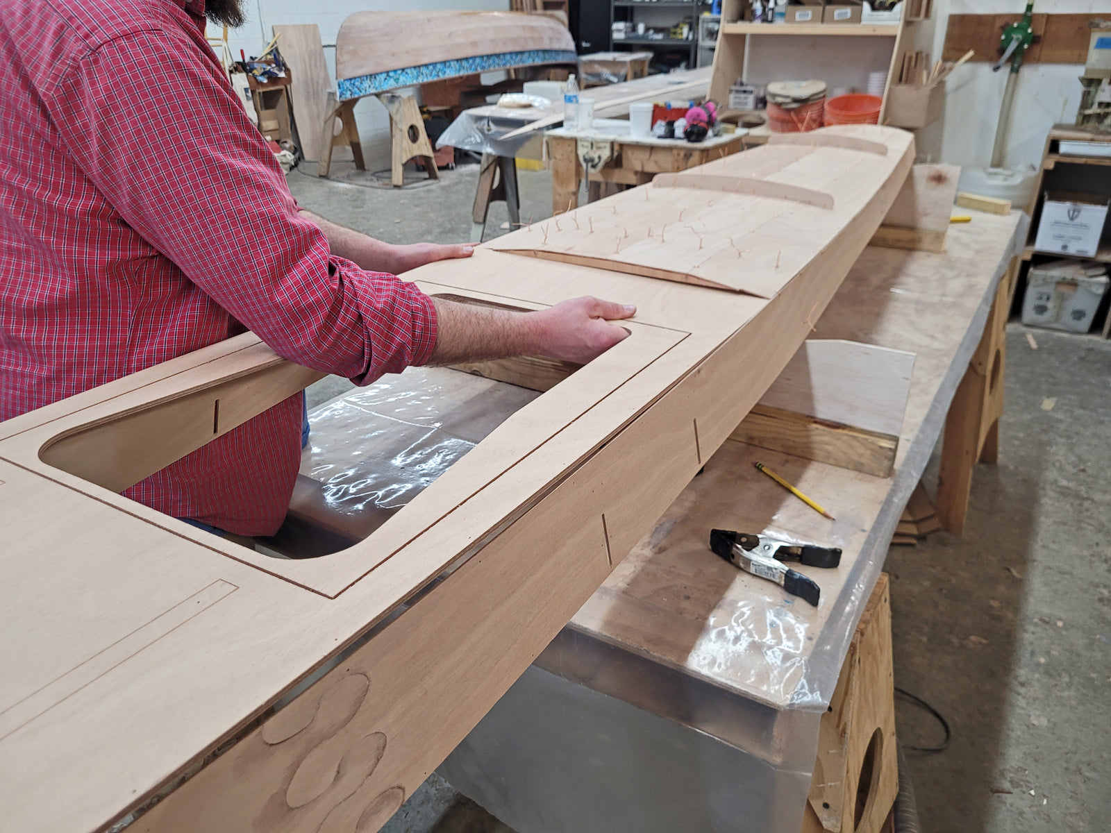 Surge Coastal Rower cockpit being assembled.