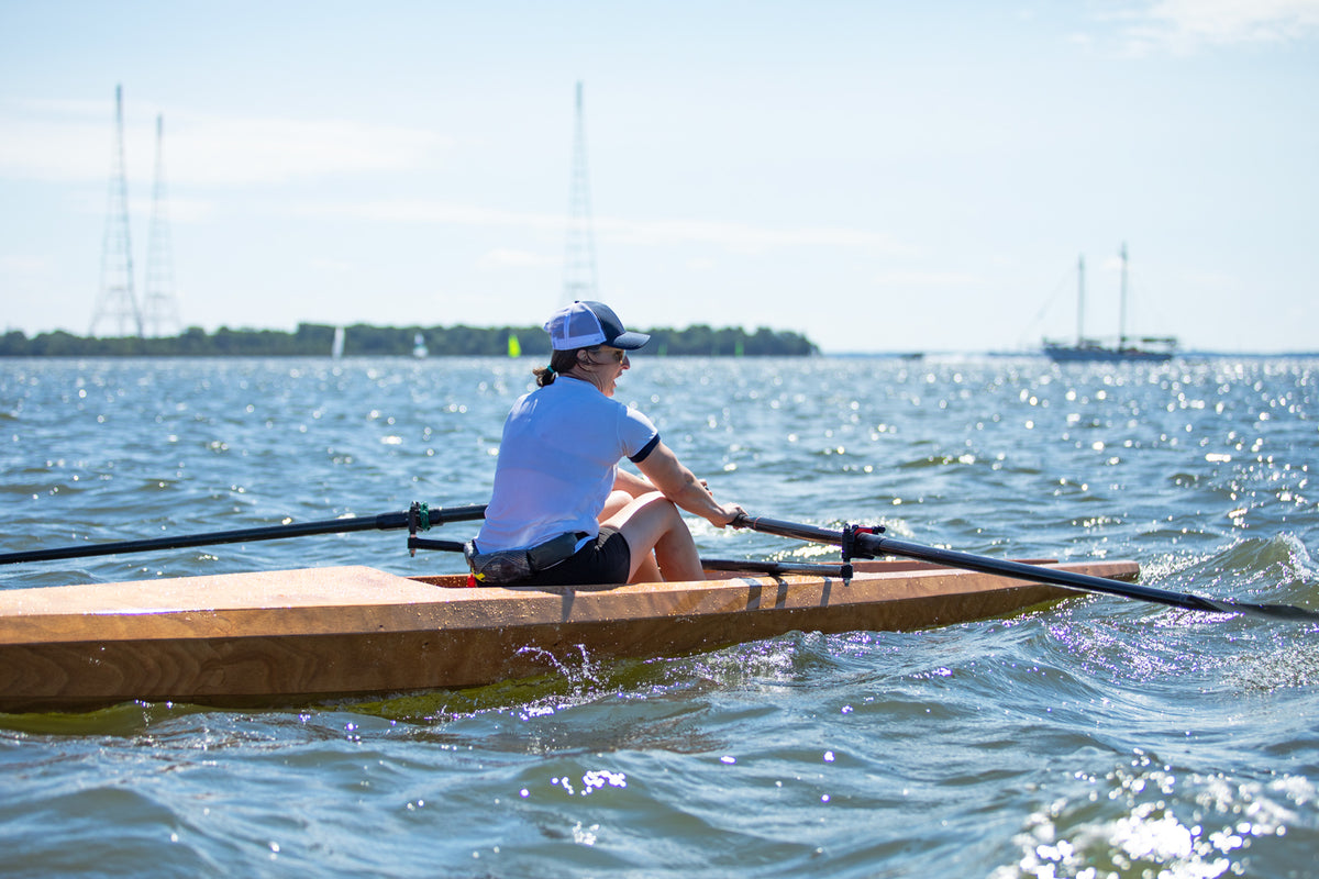 Rowing the Surge Coastal Rower on the Severn River, Maryland