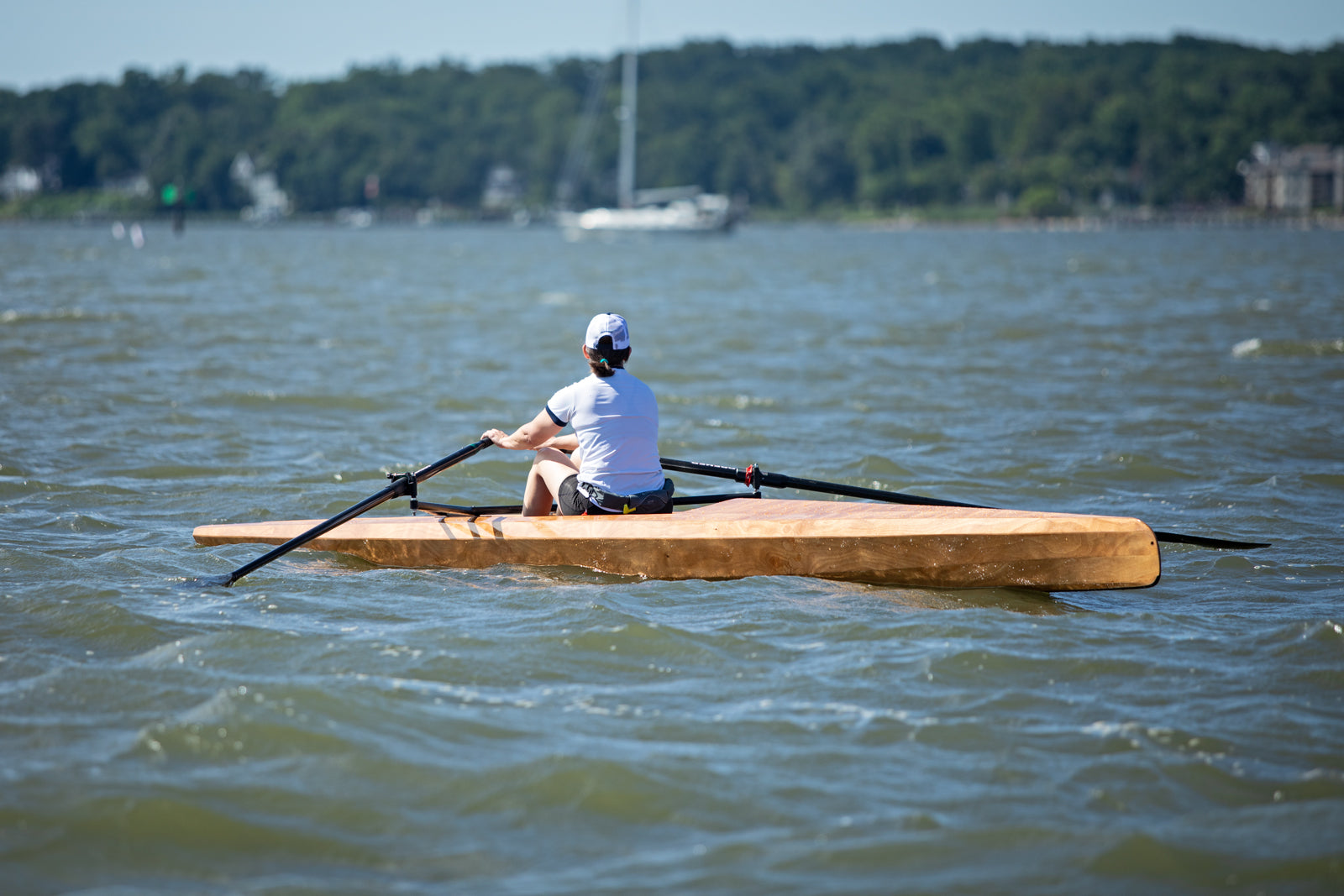 Rowing the Surge Coastal Rower on the Severn River, Maryland