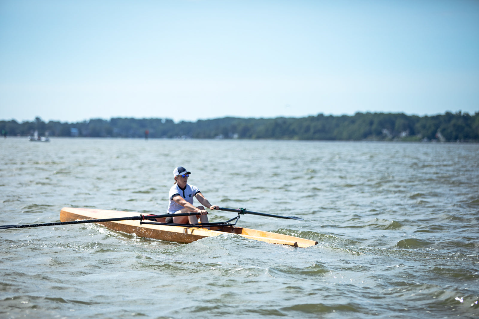 Rowing the Surge Coastal Rower on the Severn River, Maryland
