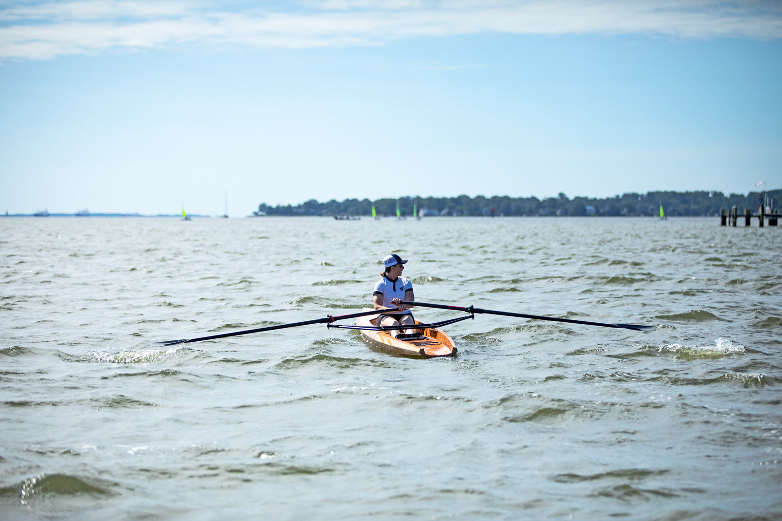 Rowing the Surge Coastal Rower on the Severn River, Maryland