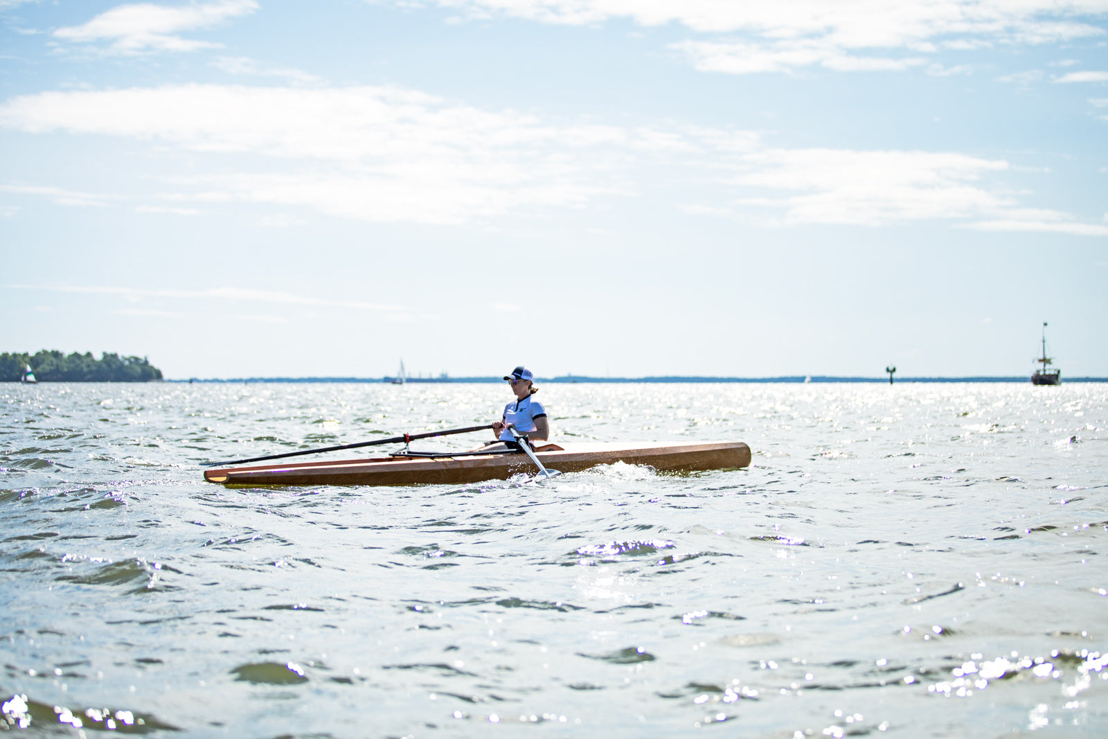 Rowing the Surge Coastal Rower on the Severn River, Maryland
