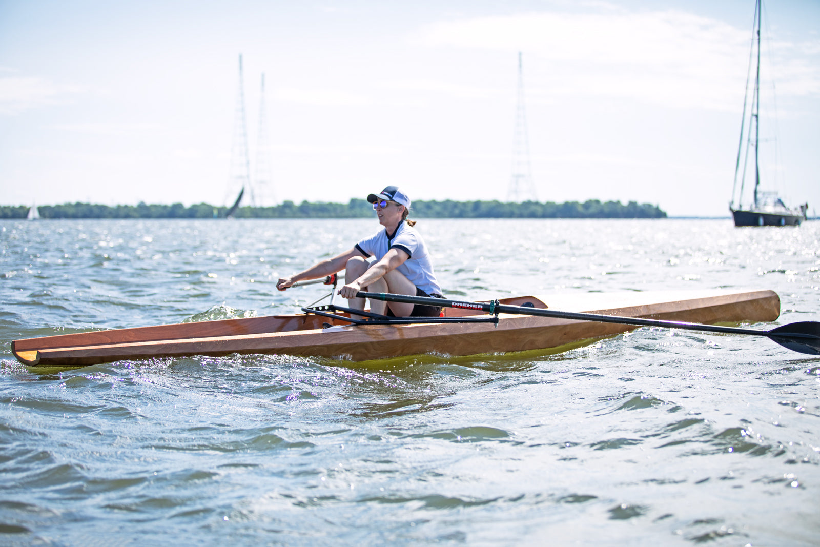 Rowing the Surge Coastal Rower on the Severn River, MD