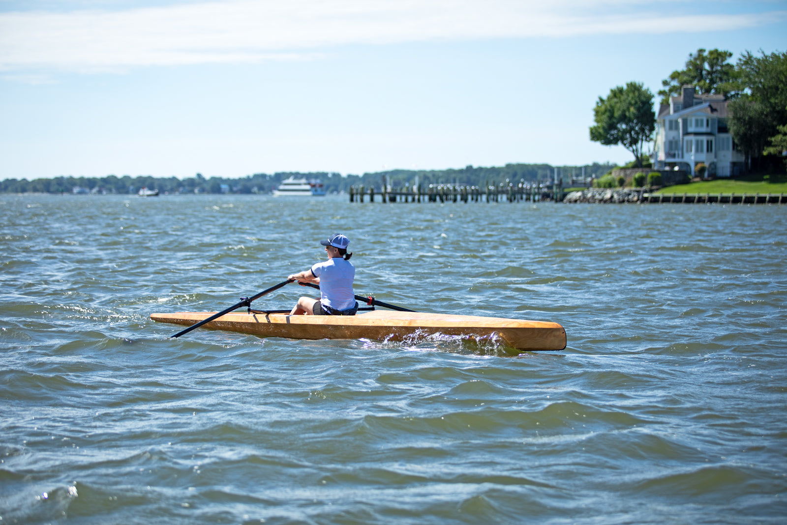 Rowing the Surge Coastal Rower on the Severn River, Maryland