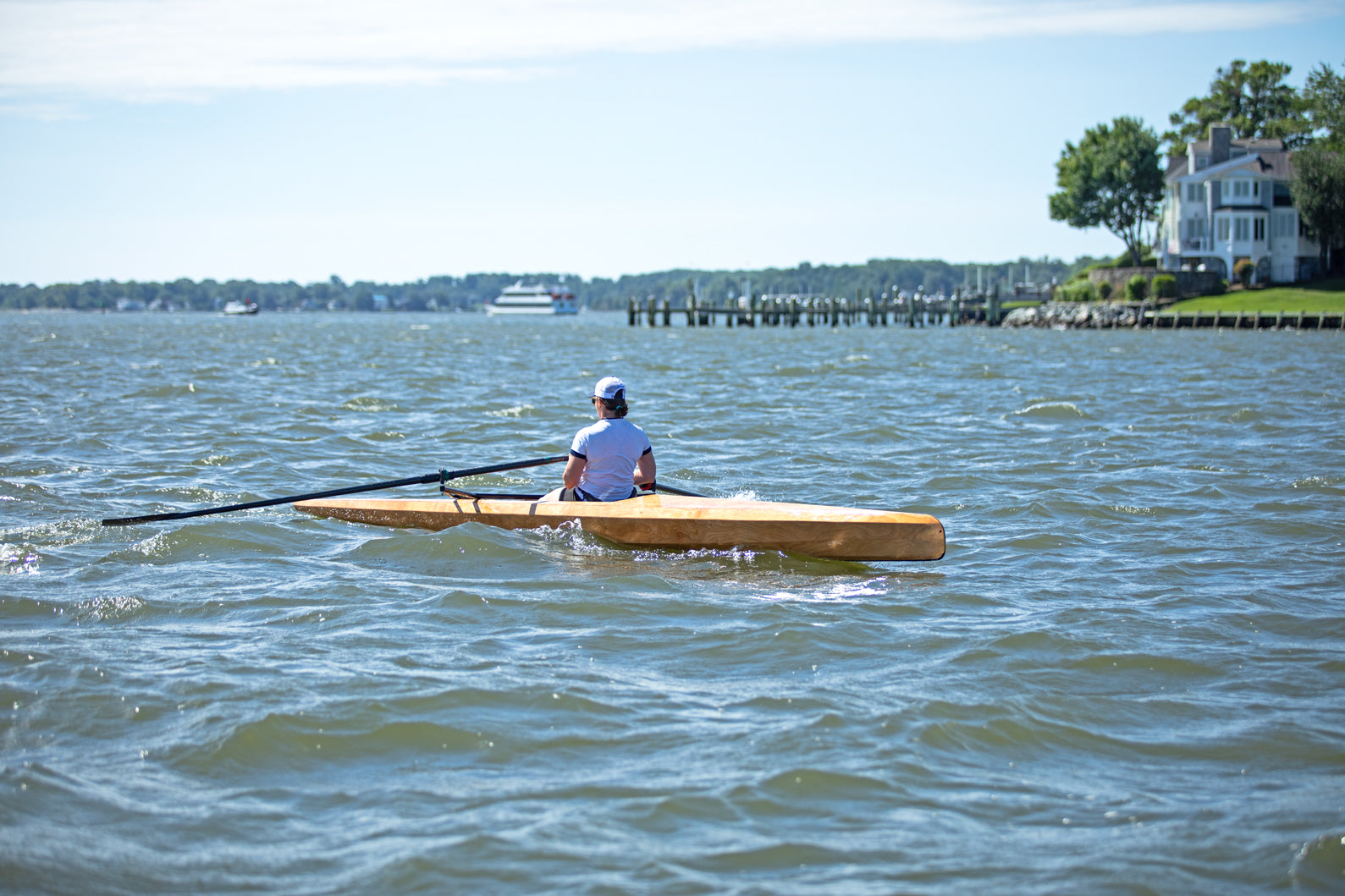Rowing the Surge Coastal Rower on the Severn River, Maryland