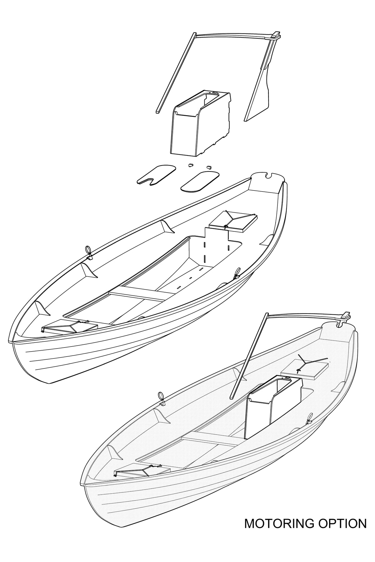 Southwester Dory Motor Option 3D Drawing