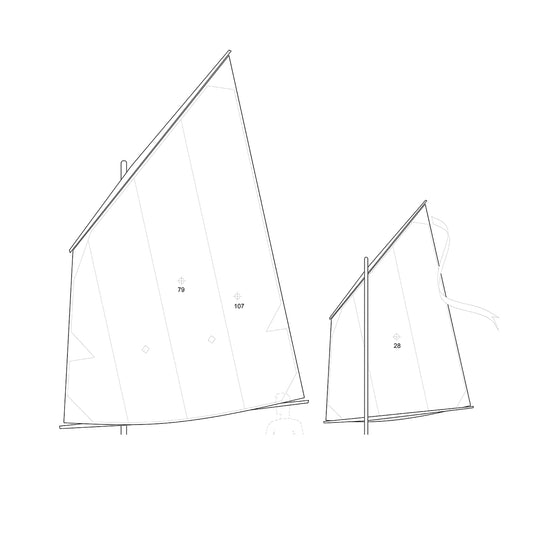 Southwester Dory Sails Only (White w/ Reef Point)