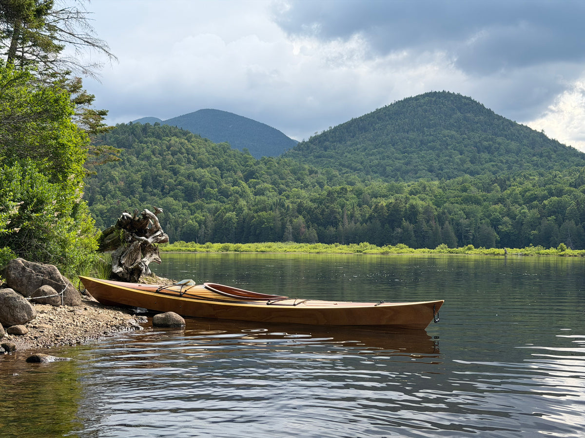 Shearwater Sport Hybrid built by Tanner B with help from his father Chris H, seen here on Henderson Lake, Adirondacks, NY