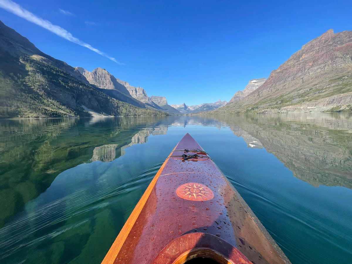 Sectional Shearwater Sport built by Rich K, seen on St. Mary Lake, Glacier National Park, MT