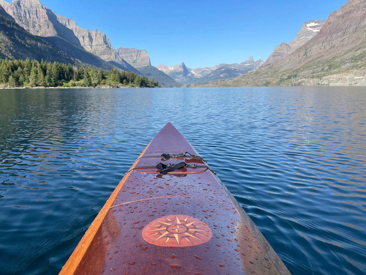 Sectional Shearwater Sport built by Rich K, seen on St. Mary Lake, Glacier National Park, MT