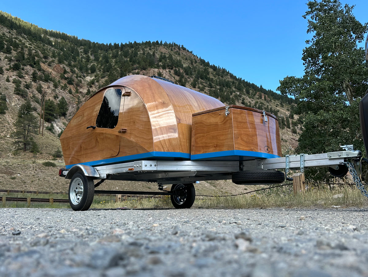 Teardrop Camper built by Elizabeth H. on it's inaugural trip to Georgetown, CO.