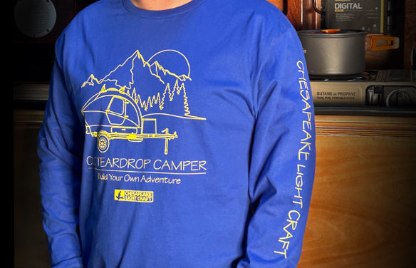 Teardrop Camper "Build Your Own Adventure" Long Sleeve Tee