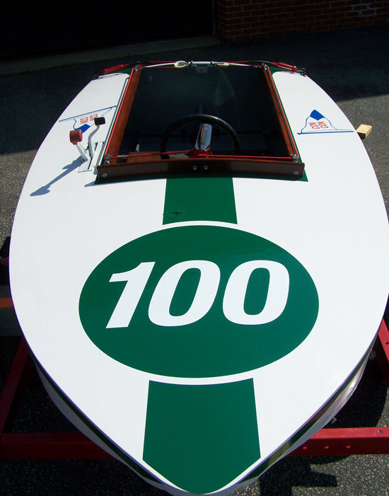 Custom Vinyl Boat Lettering - Green