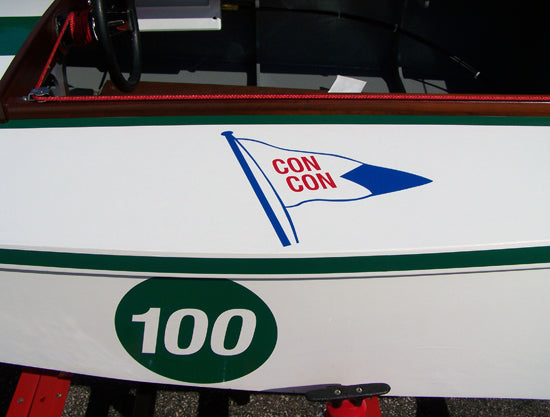 Custom Vinyl Boat Lettering - Green
