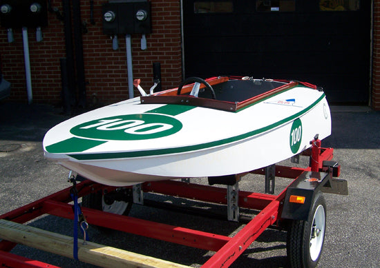 Custom Vinyl Boat Lettering - Green
