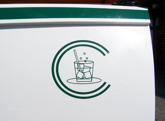 Custom Vinyl Boat Lettering - Green