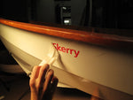 Custom Vinyl Boat Lettering - Blue Thumbnail