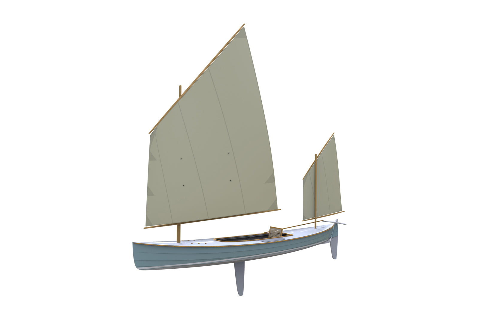 Waterlust Sailing Canoe - main and mizzen sail profile